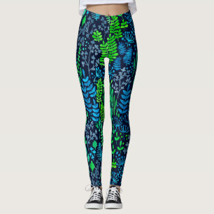 Legging Dodores florais de aquarela fundo escuro