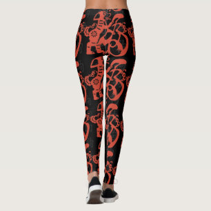 Legging Dog Papercut Símbolo Chinês de Ano Novo 2018 Leggi