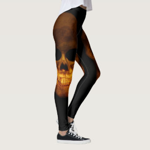 Legging Dois crânios humanos assustadores
