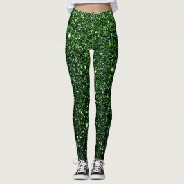 Legging Dom de Padrão de Brilhante Verde Moderno