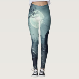 Legging Domínio da Morte: Uma Vista de Cemitério Spooky