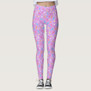 Legging Donut com Glacê Roxo Fofo e Confeitos
