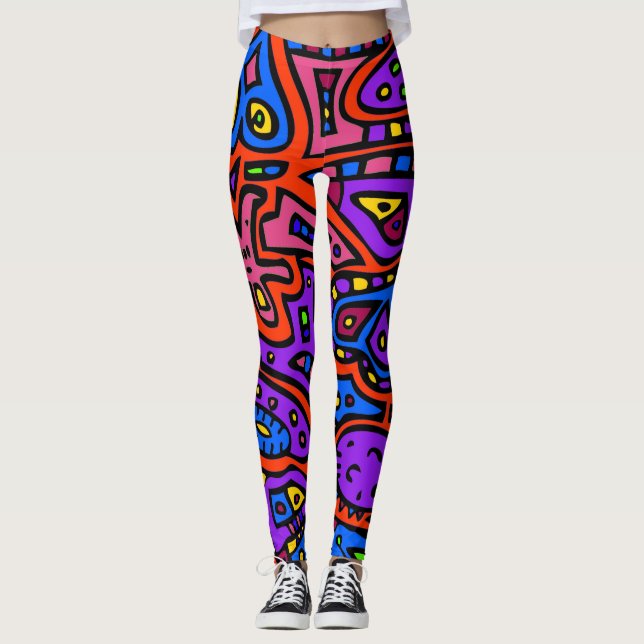 Legging Doodle Espacial #3 (Frente)