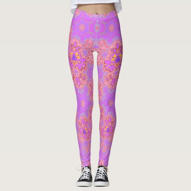 Legging DORMIR DOCE ~ Pernas Florais Rosa (Frente)