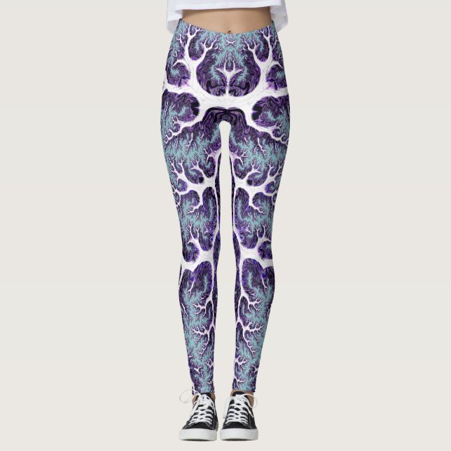 Legging DORMIR DOCE ~ Púrpura Azul Branco 3D ~ (Frente)