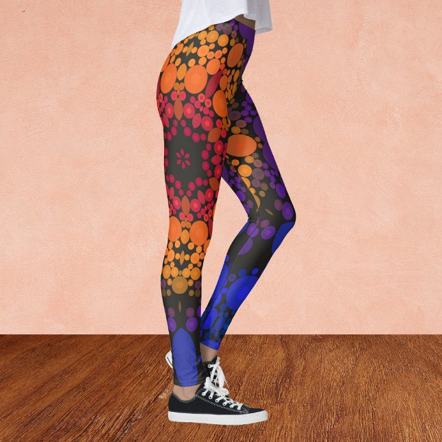 Legging Dot Mandala Flor Amarelo Puro e Azul (Criador carregado)