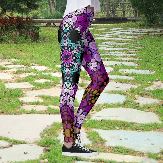 Legging Dot Mandala Flor Azul Rosa e Amarelo (Criador carregado)