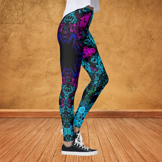 Legging Dot Mandala Flor Azul Verde e Rosa (Criador carregado)