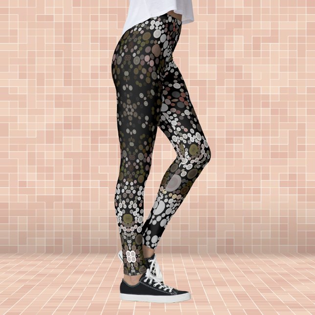 Legging Dot Mandala Flor Castanho e Branco (Criador carregado)