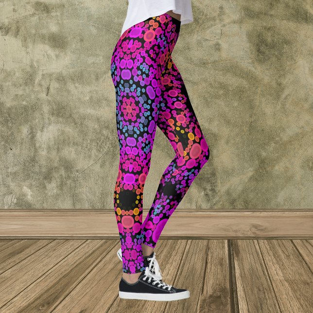 Legging Dot Mandala Flor Rosa Azul e Laranja (Criador carregado)