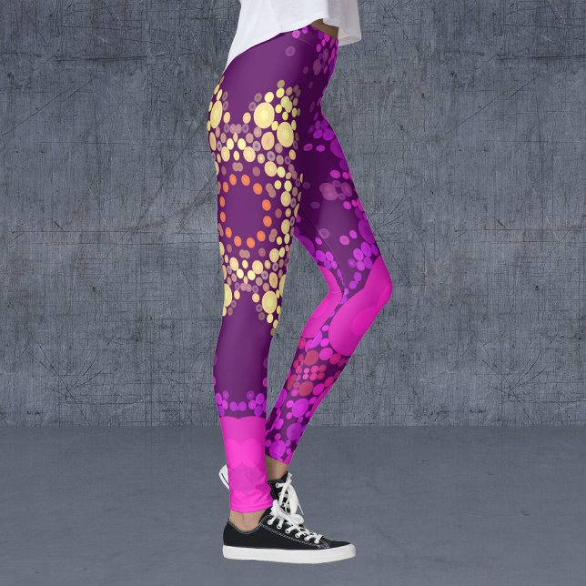 Legging Dot Mandala Flor Rosa e Amarelo (Criador carregado)