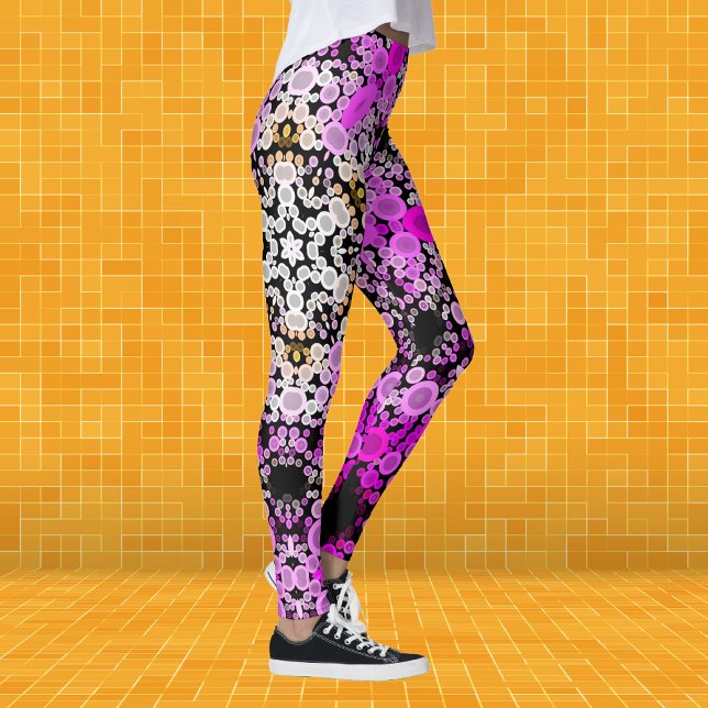 Legging Dot Mandala Flor Rosa e Branco (Criador carregado)