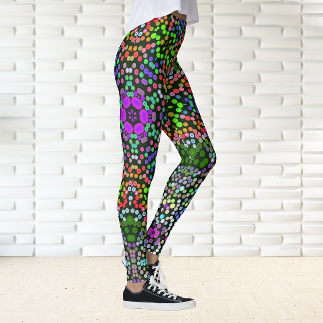 Legging Dot Mandala Flor Verde Roxo e Laranja (Criador carregado)