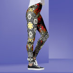 Legging Dot Mandala Flor Vermelho Amarelo e Cinza<br><div class="desc">Esta manivala apresenta cor vermelha,  amarela e cinza e foi inspirada por mandalas de pintura. Padrões geométricos triviais para o hippie moderno!</div>