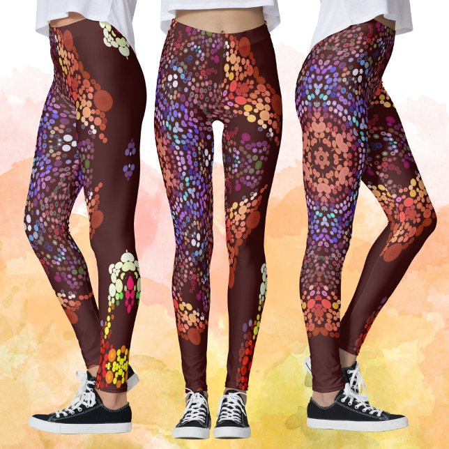 Legging Dot Mandala Orange Blue e Purple (Criador carregado)