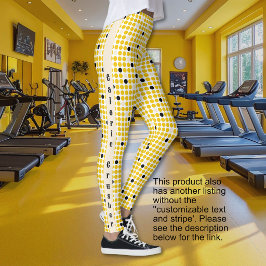 Legging Dot Matrix - Opção de texto preto e amarelo creme