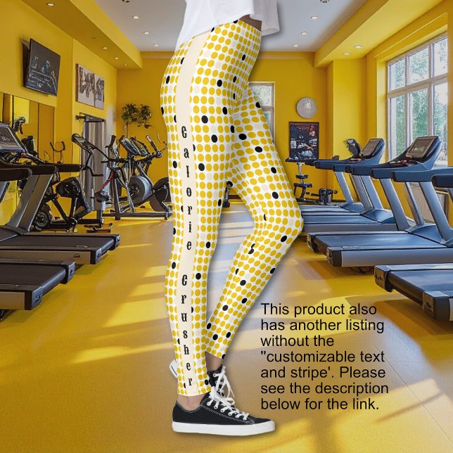 Legging Dot Matrix - Opção de texto preto em amarelo creme (Dot Matrix - Yellow Cream Black-Text Option Leggings)