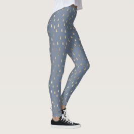 Legging Dourada chuva azul clara Tendência moderna Yoga