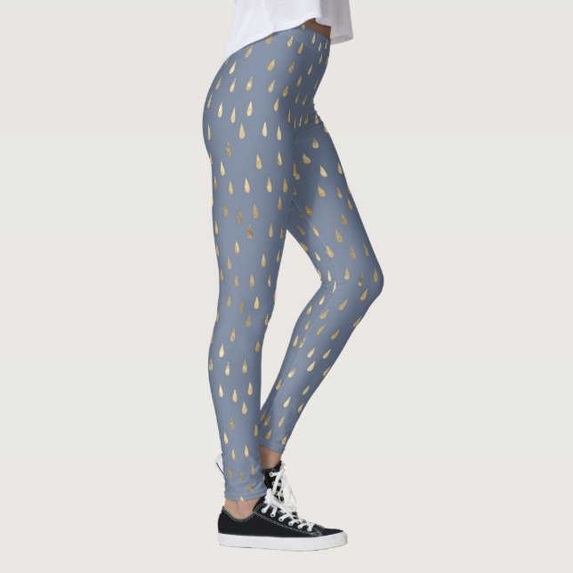 Legging Dourada chuva azul clara Tendência moderna Yoga (Direita)