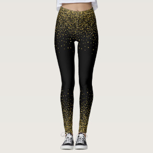 Legging Dourada Confetti a Preto