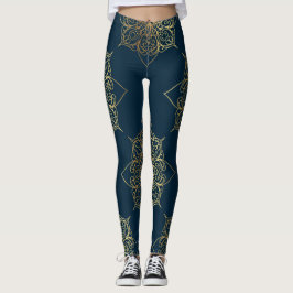Legging Dourada Cor damasco de Mandala