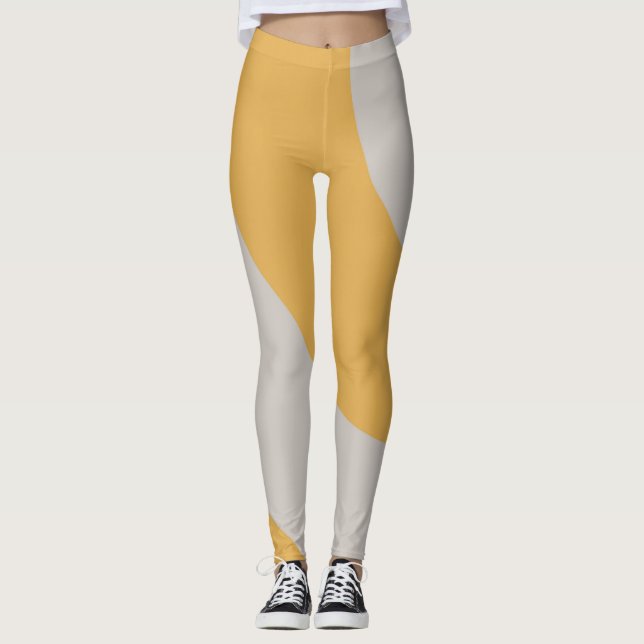 Legging Dourada e Cinza incríveis (Frente)