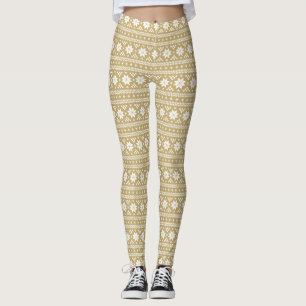 Legging Dourada Fair Isle
