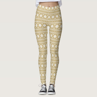Legging Dourada Fair Isle