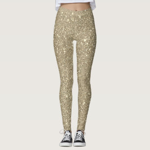 Legging Dourada Glitter Sparkly Elegante Menina Clássica