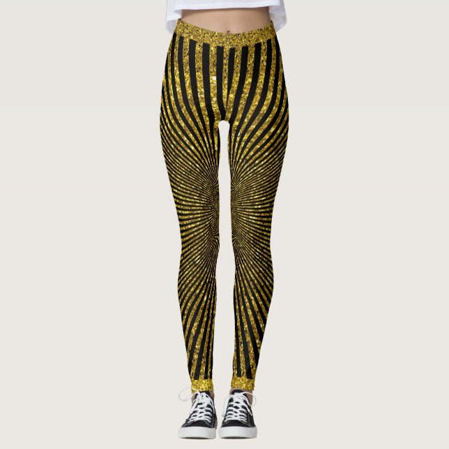Legging Dourada Trendência Moda Negra (Frente)