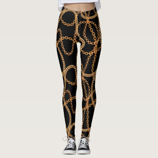 Legging Douradas Cadeias de Luxo