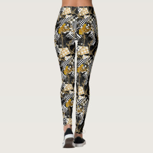 Legging Douradas cadeias xadrez e cobras luxury_denser mai