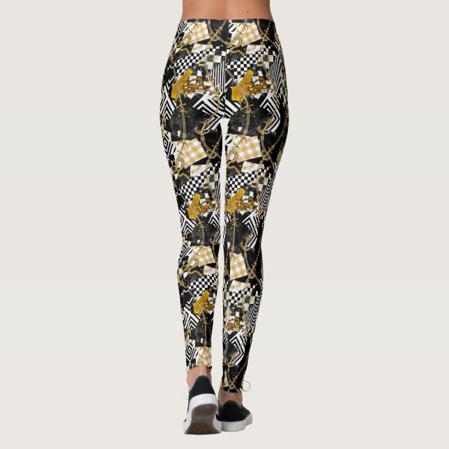 Legging Douradas cadeias xadrez e cobras luxury_denser mai (Verso)