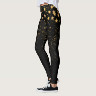 Legging Douradas estrelas de brilho