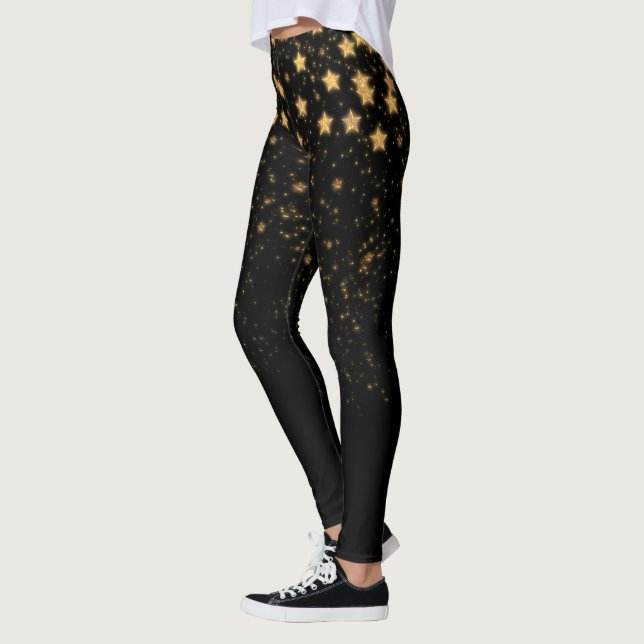 Legging Douradas estrelas de brilho (Esquerda)
