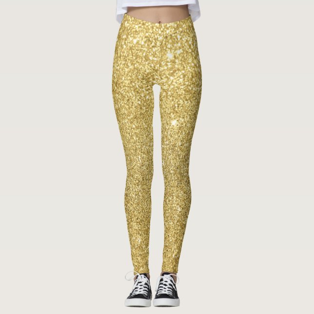 Legging Dourado brilho, luxuoso, fundo espumante. (Frente)