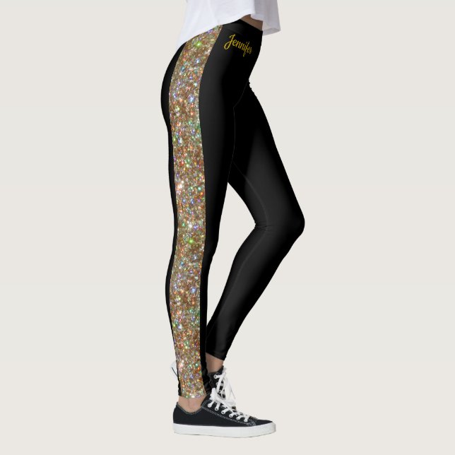 Legging Dourado brilho nas calças de dança das legendas pr (Direita)