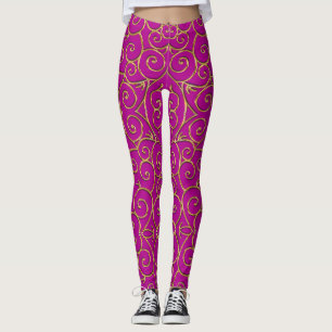 legging "dourado" com espirais