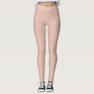 Legging Dourado Damasco nas Pernas Rosa - Calças de ioga P