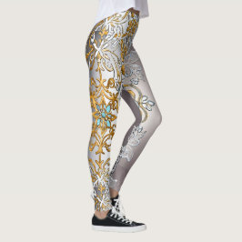 Legging Dourado E Lace De Prata Caleidoscópio