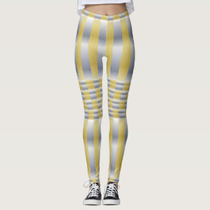 Legging Dourado e prateado (verificadores e riscas)