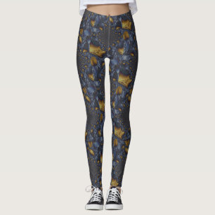 Legging Dourado e Silver Blue Molten Metal