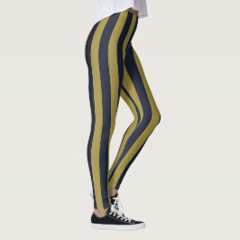 Legging Dourado Elegante e Marinho - faixas verticais azui