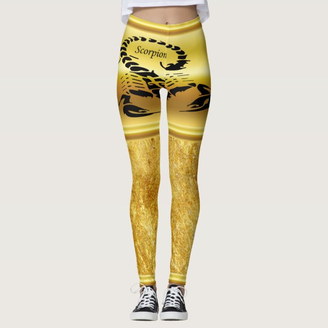 Legging Dourado escorpião venenoso inseto muito venenoso (Frente)
