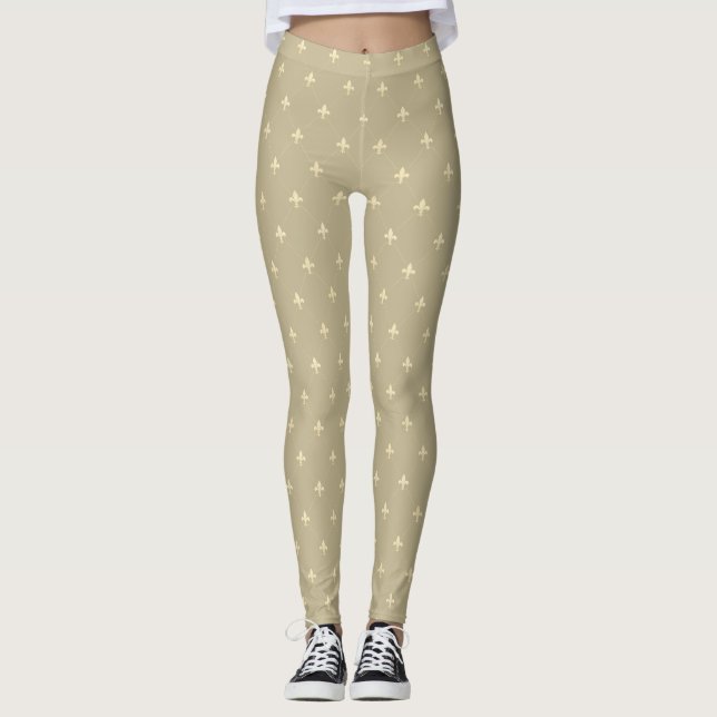 Legging Dourado Fleur-de-Lis Latte Brown (Frente)