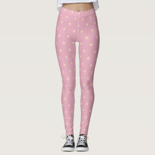 Legging Dourado Fleur-de-Lis rosa