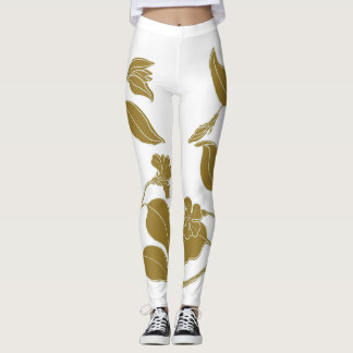 Legging Dourado Floral