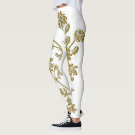 Legging Dourado Floral