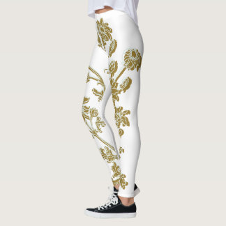 Legging Dourado Floral