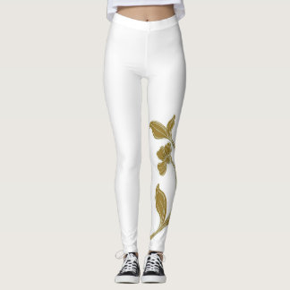 Legging Dourado Floral
